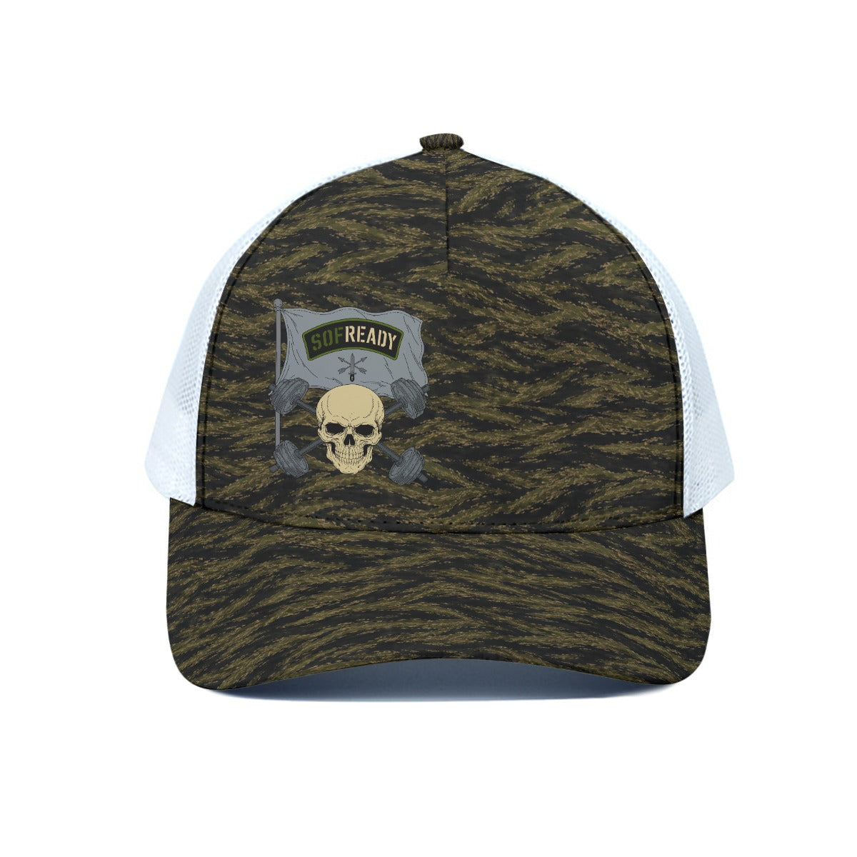 Skull and Flag Trucker Hat - Designed by Geno Russo